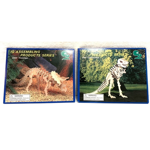 Puzzle 3D Dinosaur Wood Craft DIY Construction 6 Kits SEALED New! - Picture 2 of 4